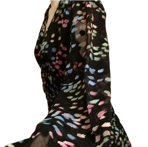 🌺Gorgeous ASOS Design pleated detailed dress with balloon sheer sleeve NWOT - Picture 4 of 13